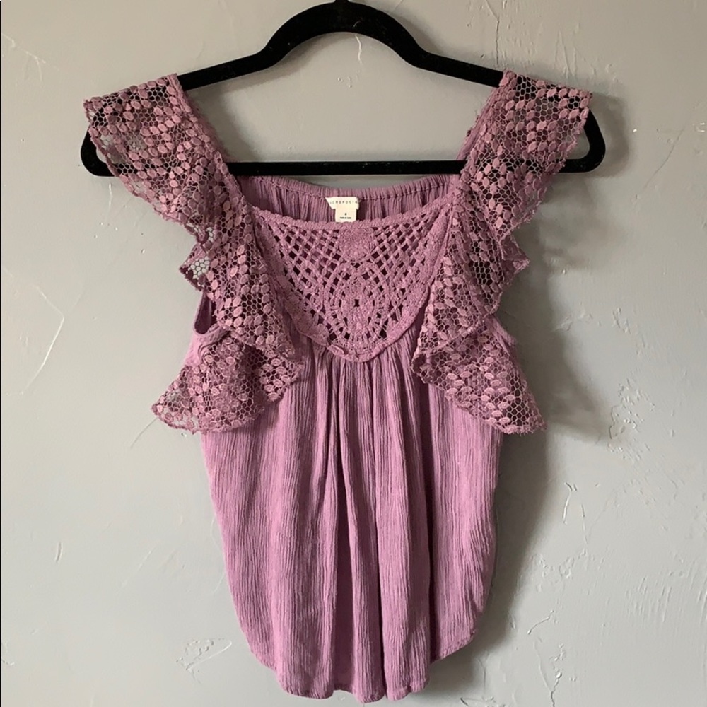 aeropostale sz sm. black raspberry crochet NWOT